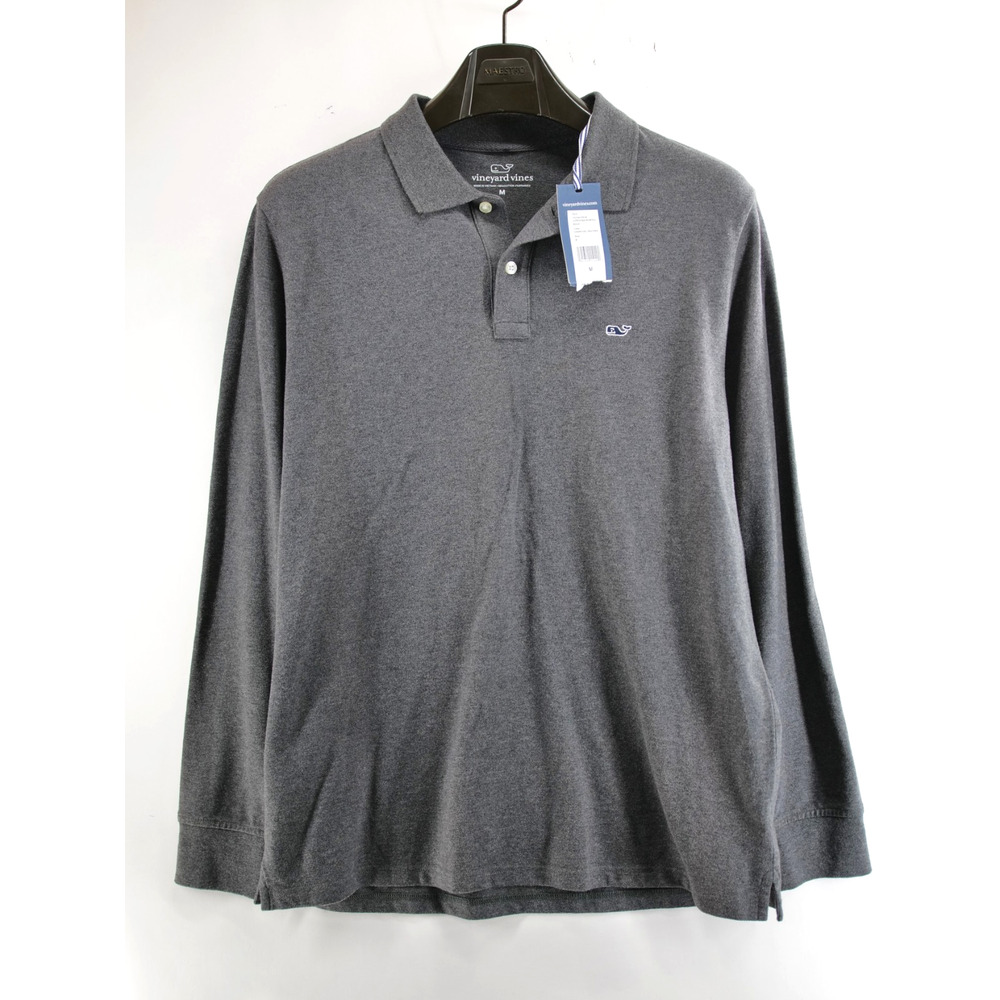 Vineyard vine Stretch Pique Polo Charcoal Heather Size M NEW WITH TAGS